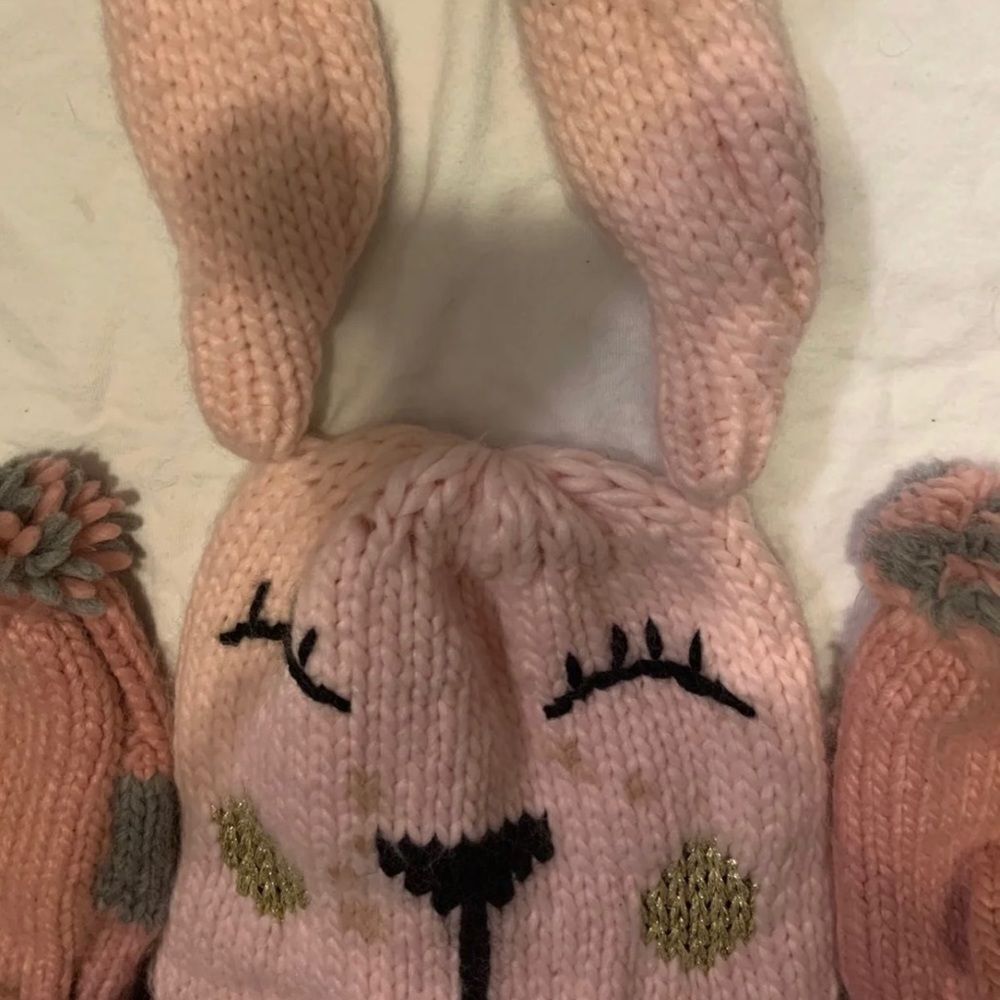TUCKER + TATE Knit Bunny Ears Hat One Size & No brand gloves